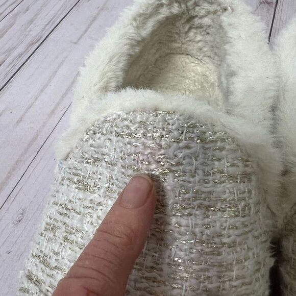 TOMS India Slippers White Metallic Boucle - Picture 4 of 9